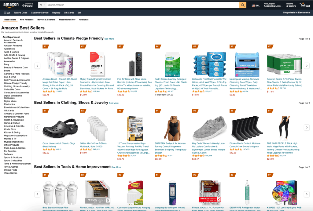most selling products on amazon